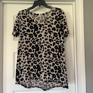 Blush Leopard Boho Chic Blouse Sz Small